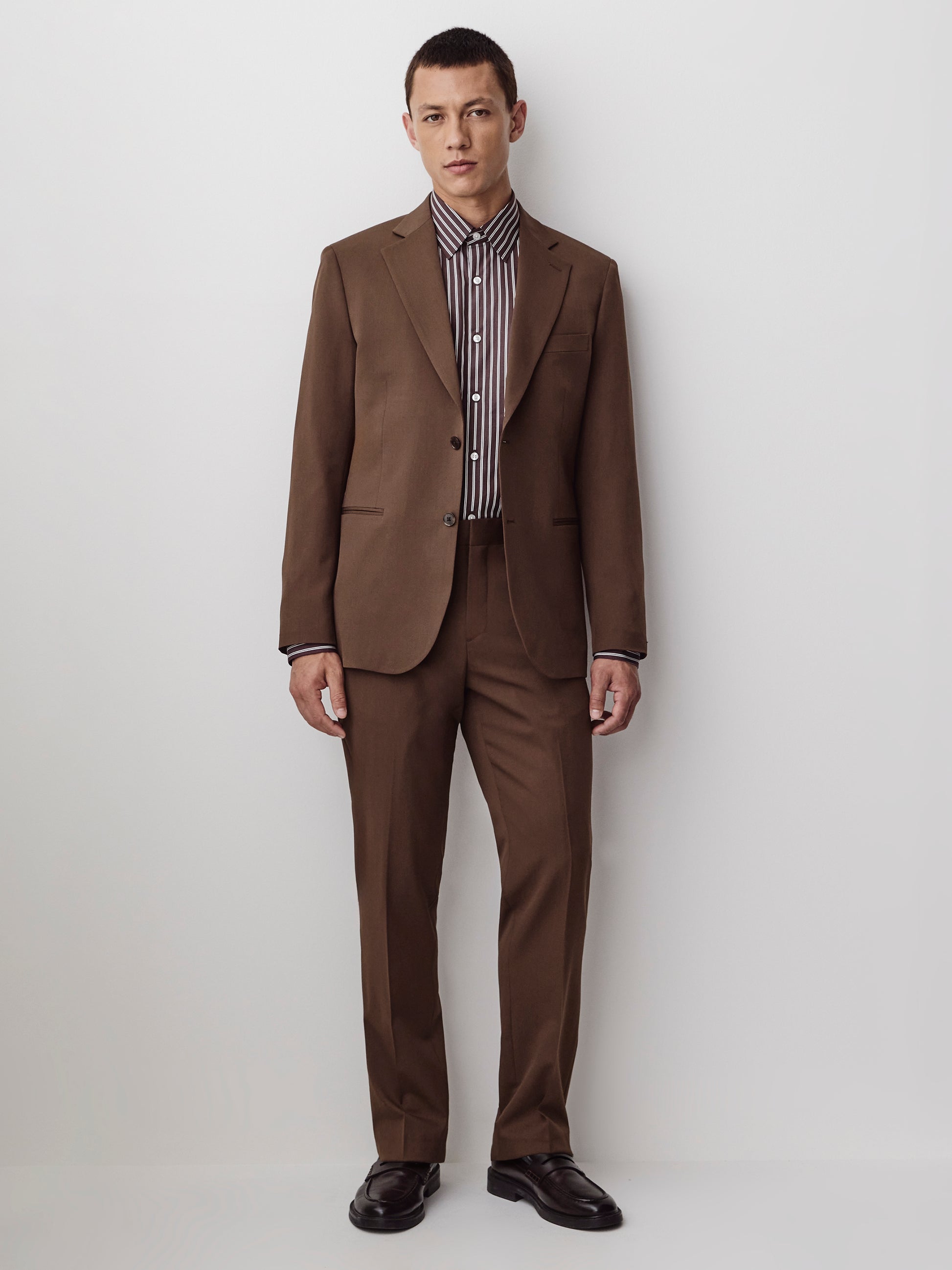 Wool Blend Tailored Men's Blazer Rust