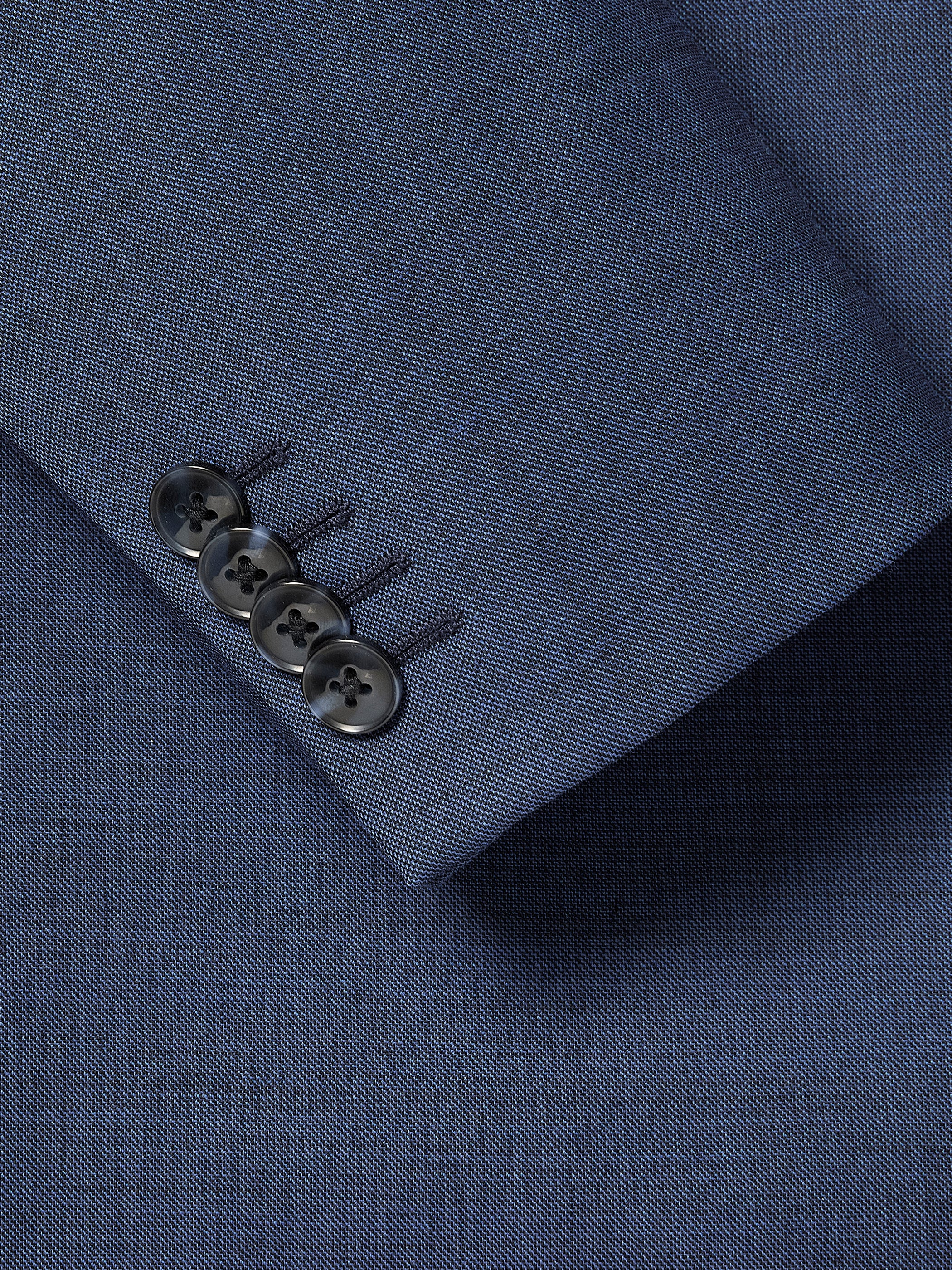 Blue Slim Fit Wool Suit Blazer