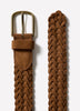 Men's Braided Genuine Suede Belt, 35mm Width