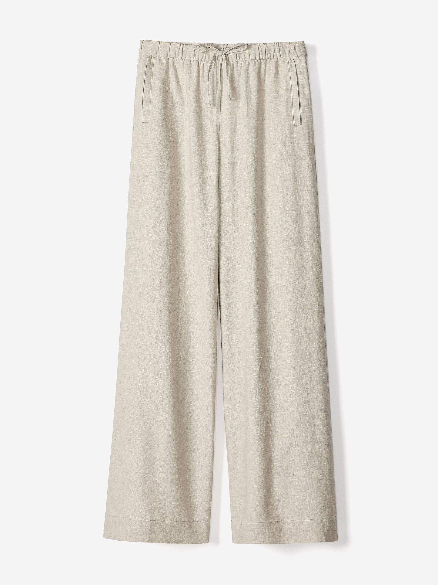 Linen Mid-Rise Wide-Leg Pant