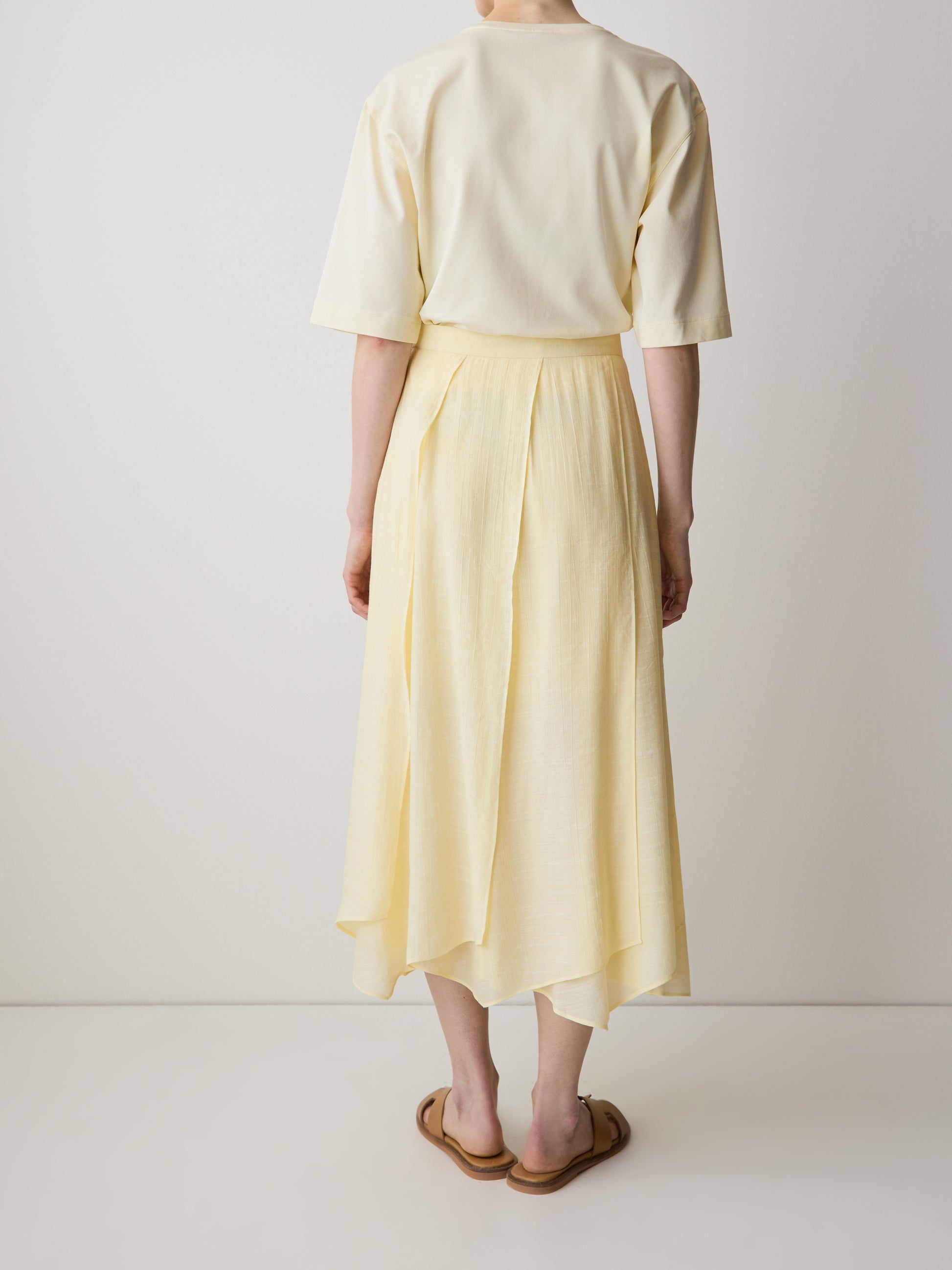 Mid-Rise Flare Midi Skirt