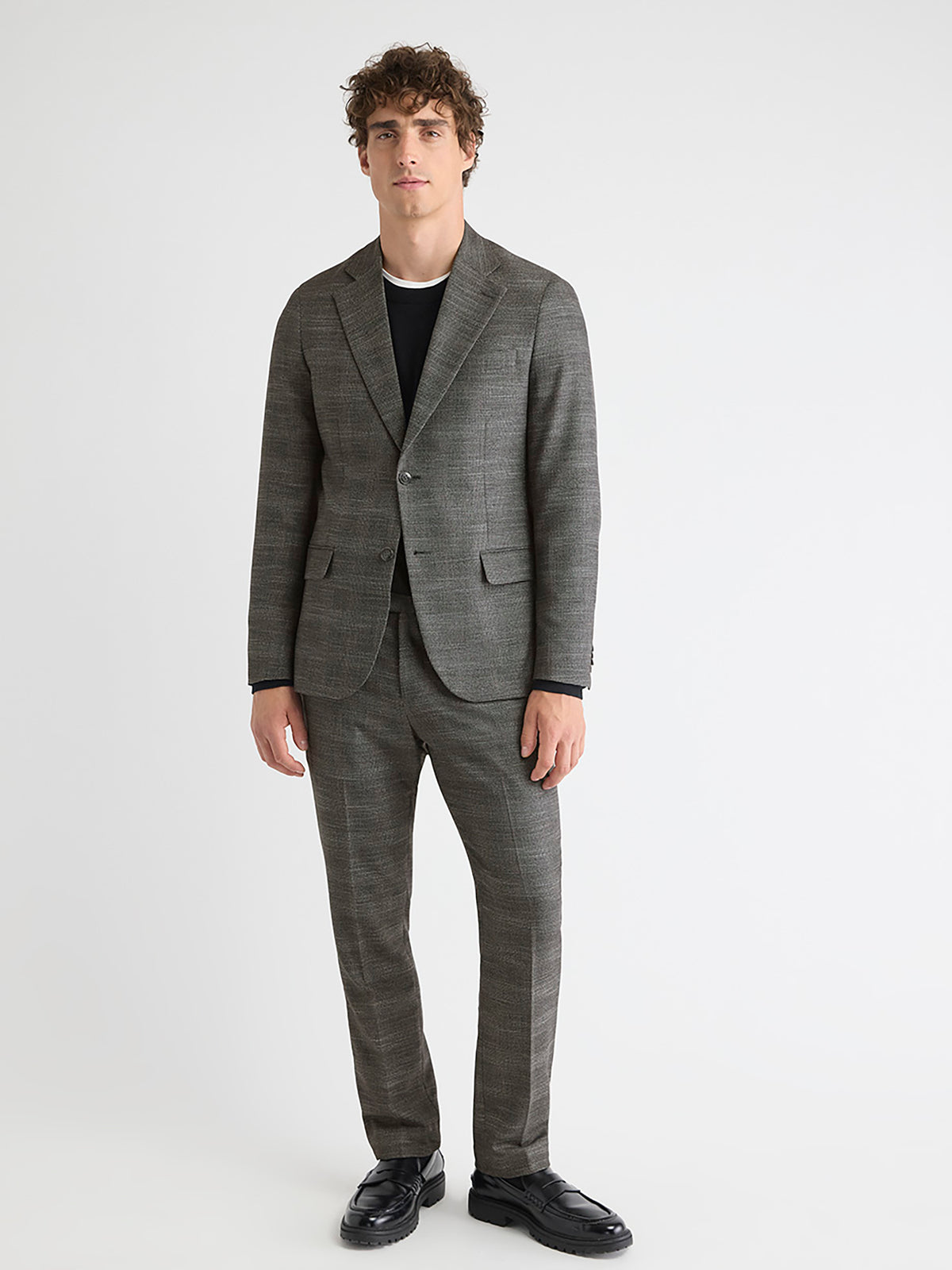 Slim Fit Charcoal Checkered Suit Pant