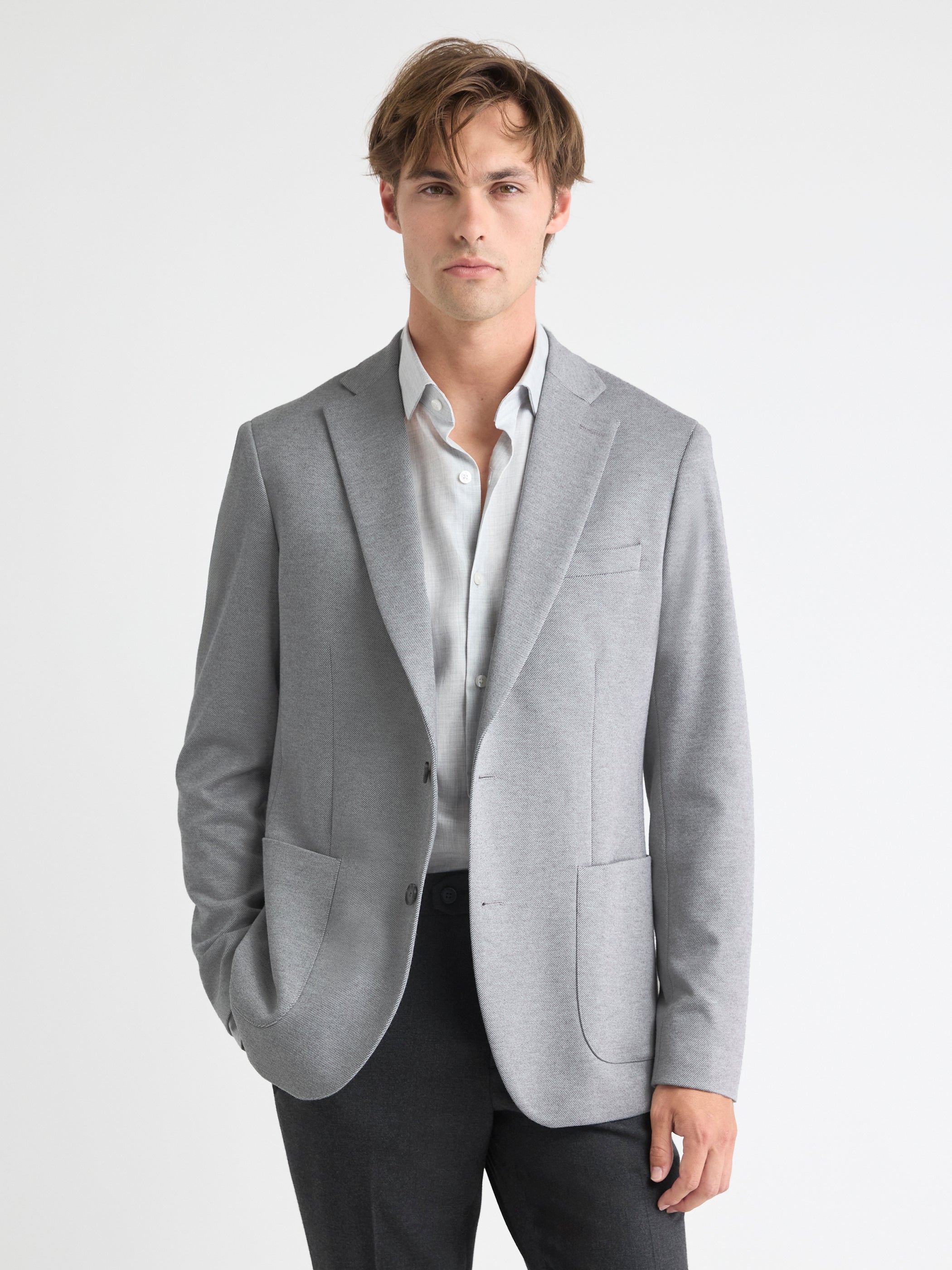 Slim-Fit Knit Blazer