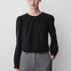 Woven Popover Blouse, Luxe Crepe, Long Sleeve