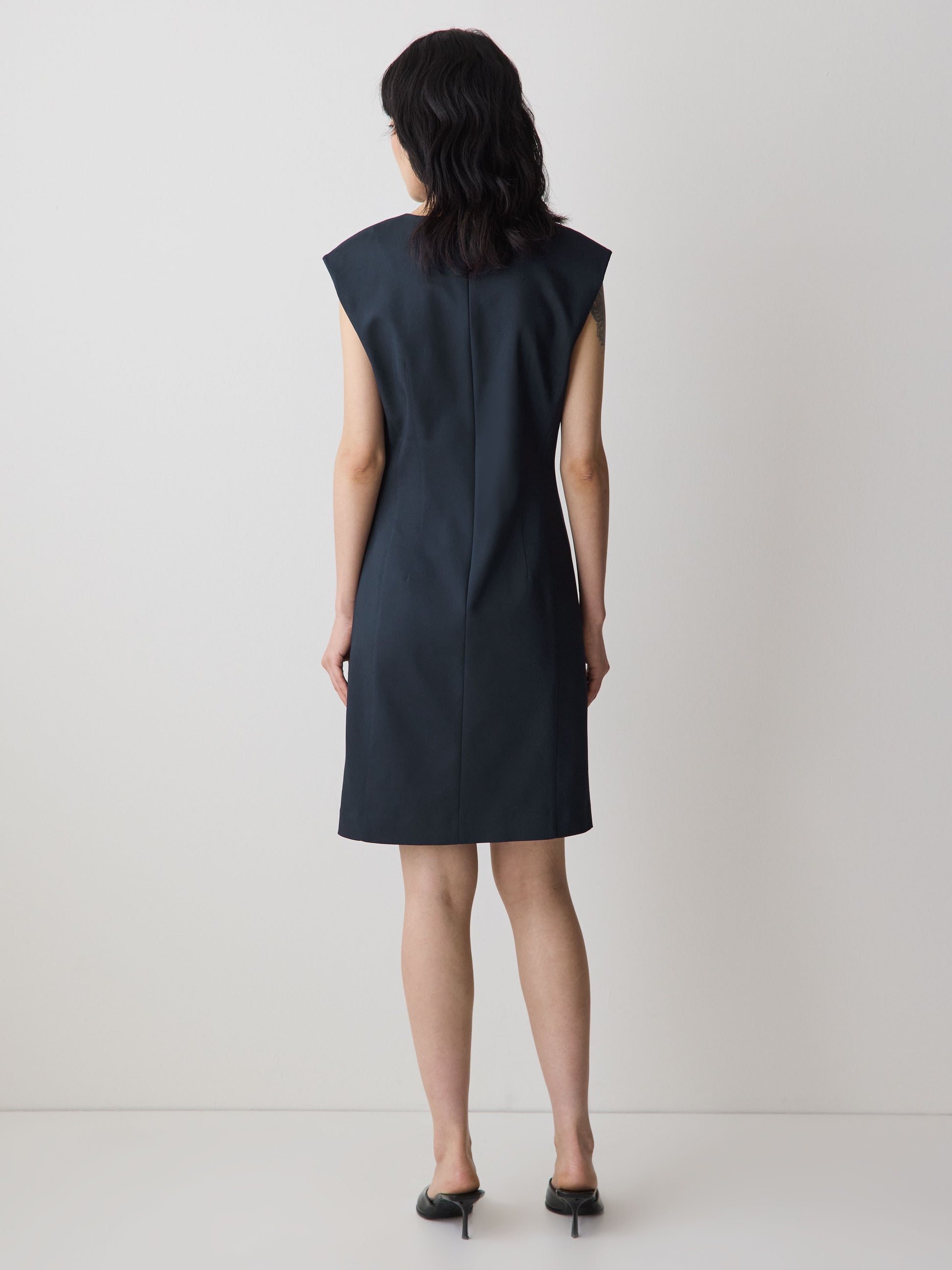 Sleeveless Crew-Neck Mini Dress