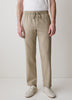 Linen-Blend Pants with Elastic Waistband and Drawstring