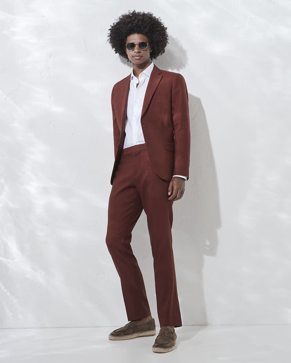 Veston en Lin Extensible à Coupe Étroite