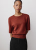 Knit Sweater with Shoulder Pads, Viscose Nylon Blend