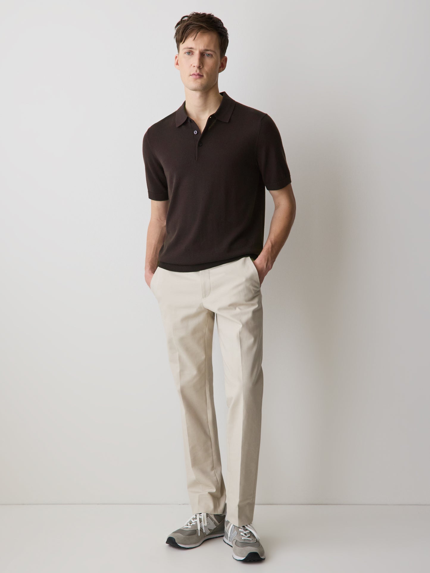 Polo en Laine Mérinos à Manches Courtes