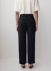 Black Mid-Rise Straight-Leg Cropped Pant