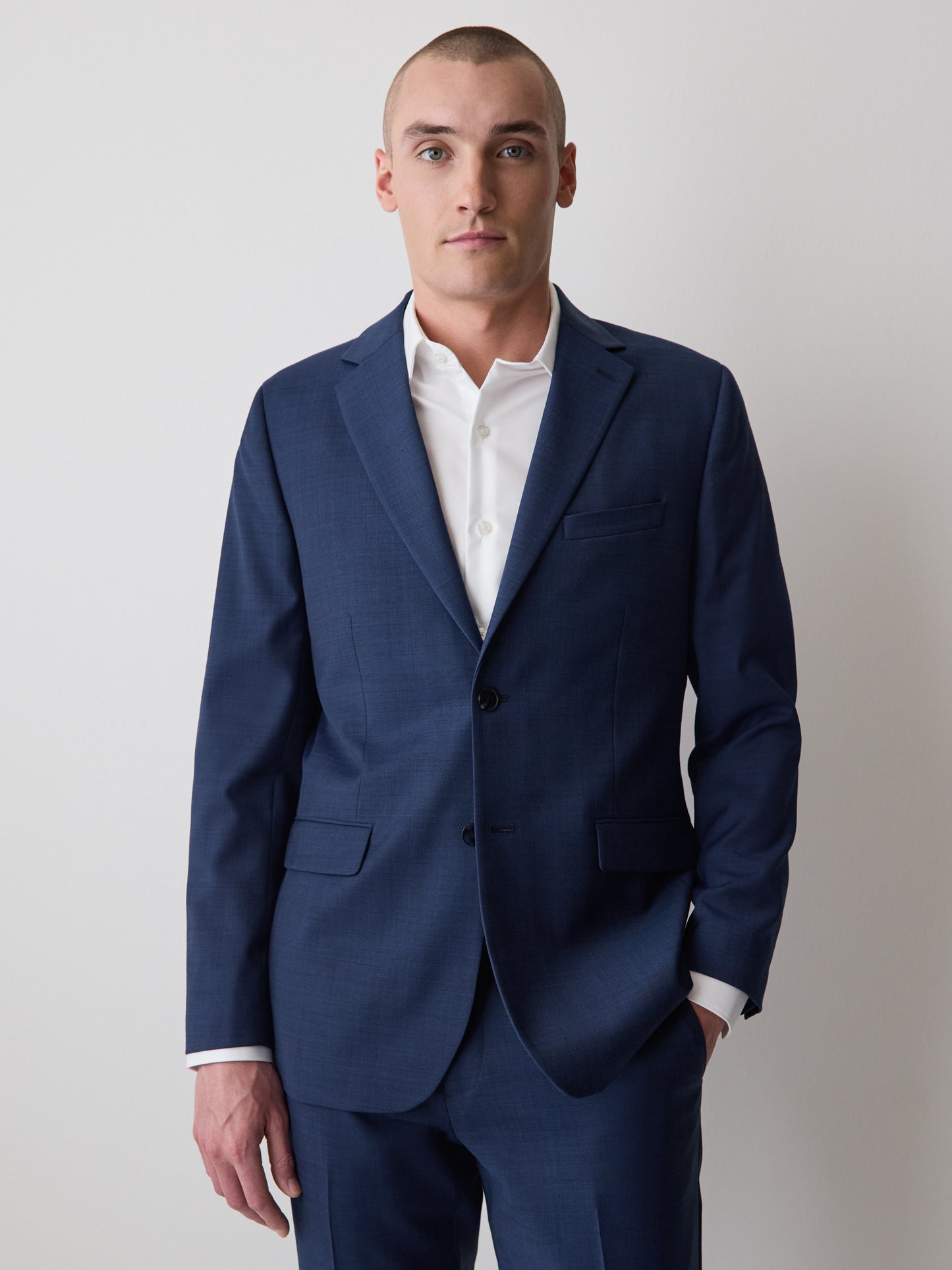 Tailored Wool Blend Men's Woven Blazer