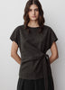 Short-Sleeve Top with Knot Detail at Waist