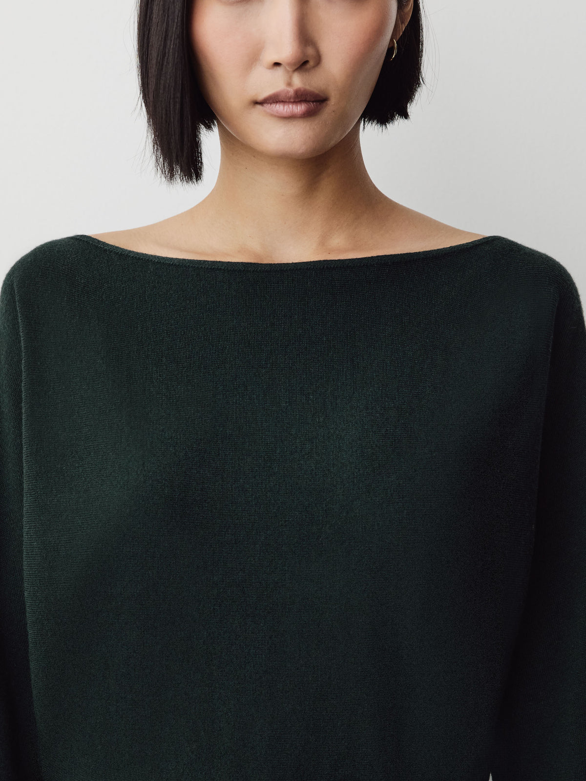 Long-Sleeve Off-the-Shoulder Merino-Wool Sweater