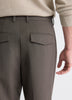 Wool-Blend Tapered-Leg Pleated Dress Pant