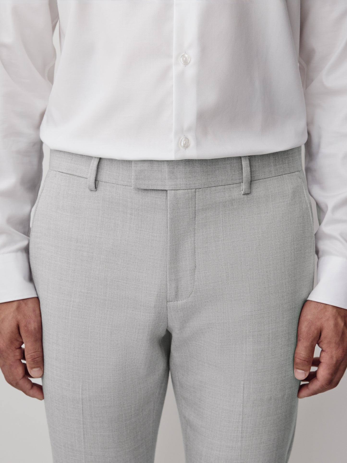 Essential Slim Fit Light Grey Suit Pant