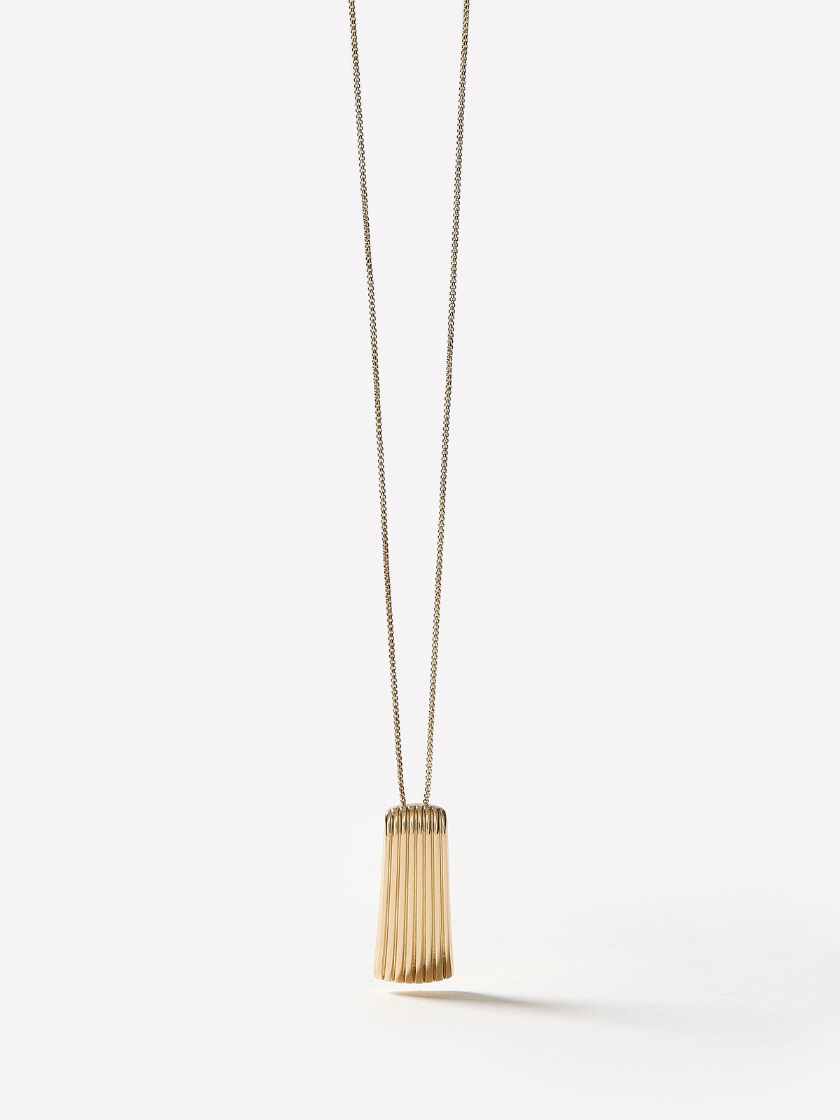 Long Ribbed Adjustable Metal Necklace