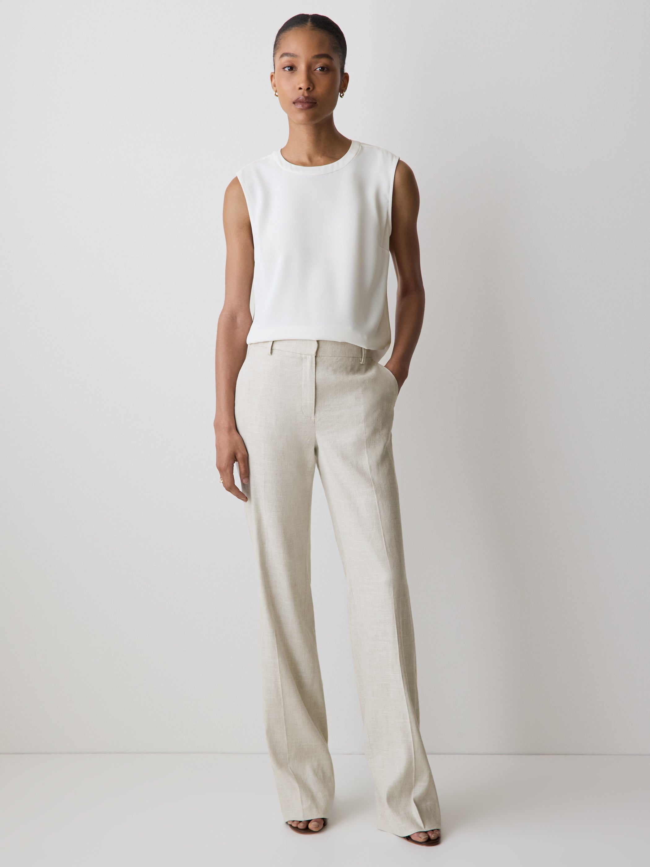 Crew-Neck Satin Cami