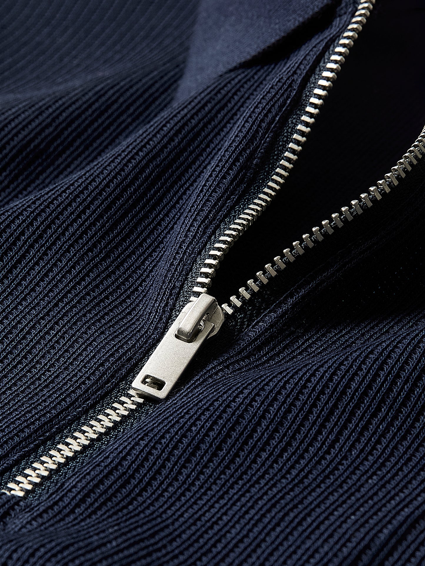 Short-Sleeve Ribbed Quarter-Zip Polo
