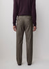 Tailored Brown Pinstripe Wool Blend Pant