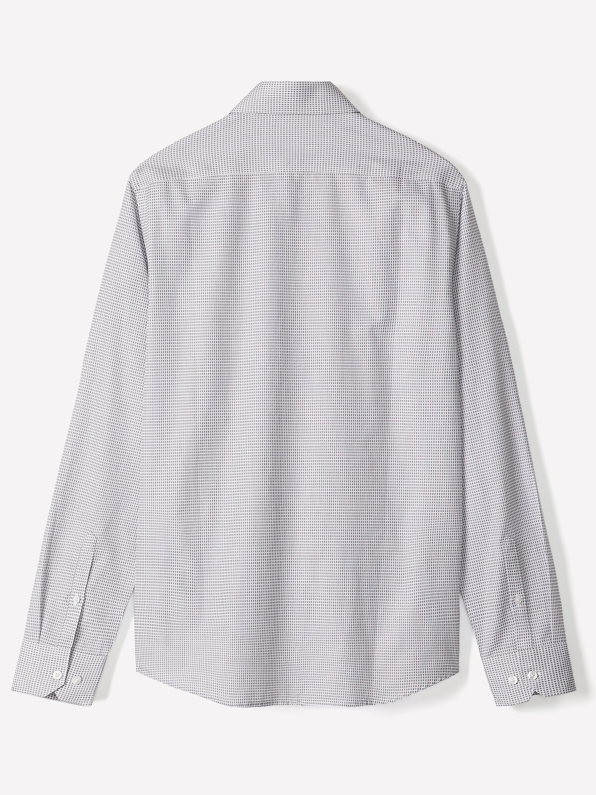 Tailored Cotton Woven Shirt with Stand Collar