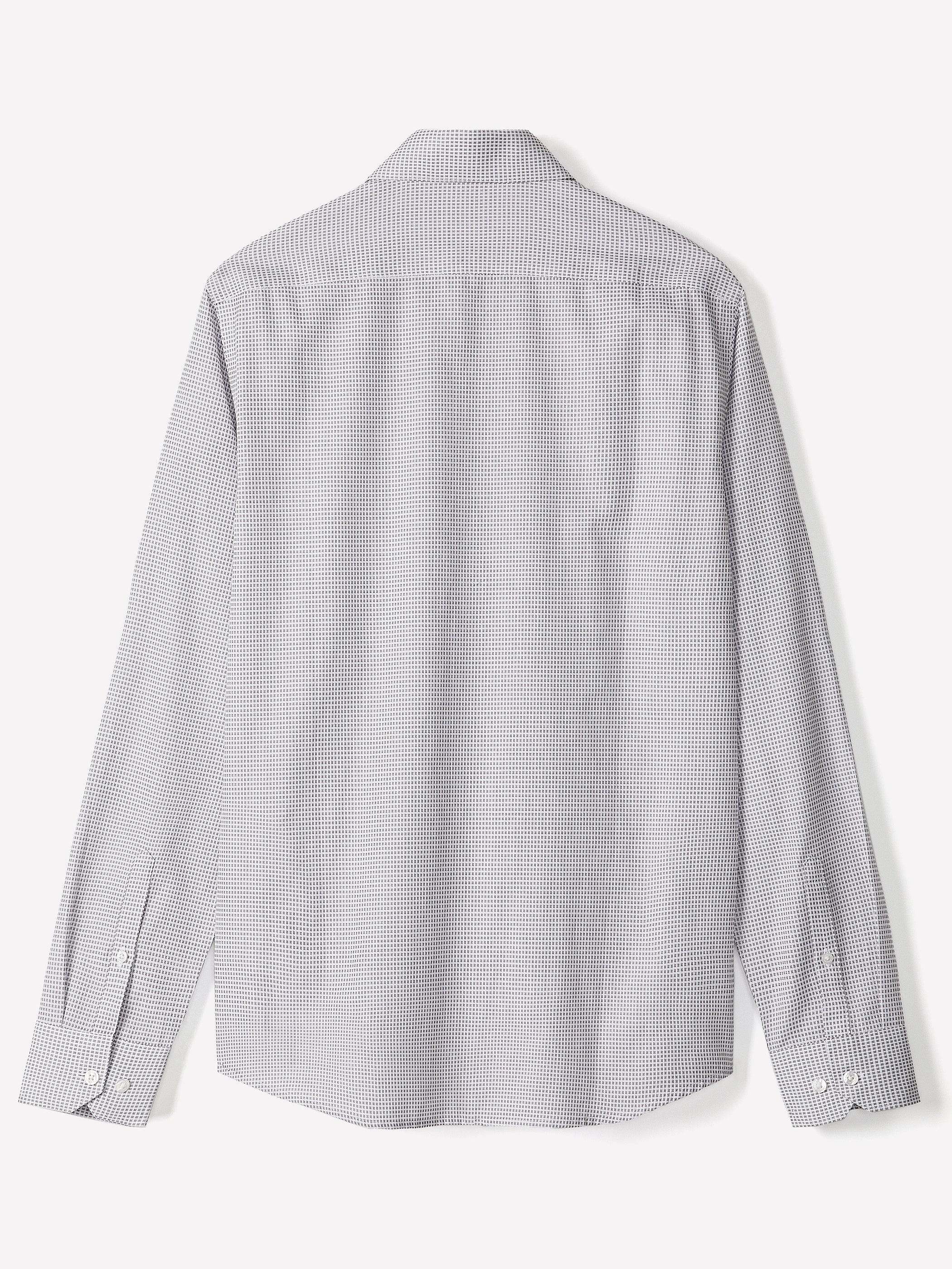 Tailored Cotton Woven Shirt with Stand Collar