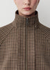 Bomber Jacket Stretch Fabric Plaid Design