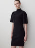 Short-Sleeve Mock-Neck Mini Sweater Dress