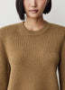 Long-Sleeve Crew-Neck Merino-Wool Sweater with Shoulder Pads