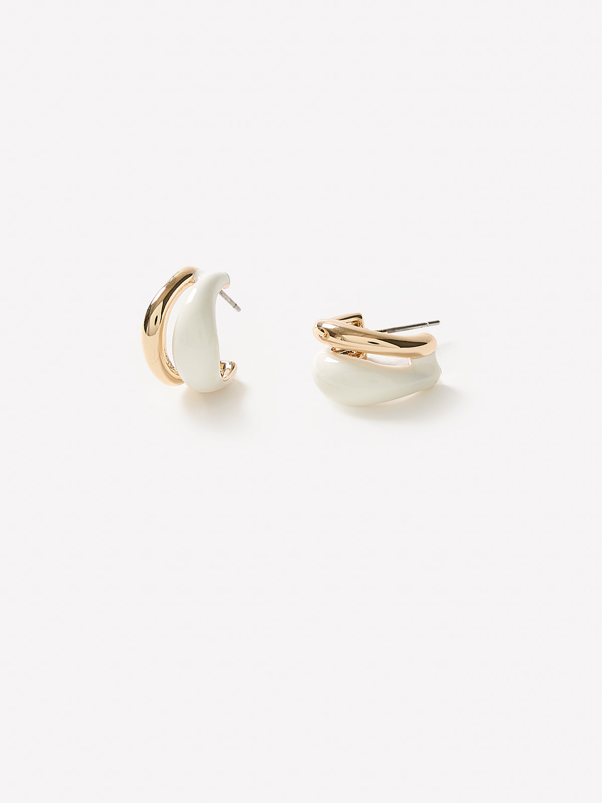 Enamel-Layered Hoop Earrings