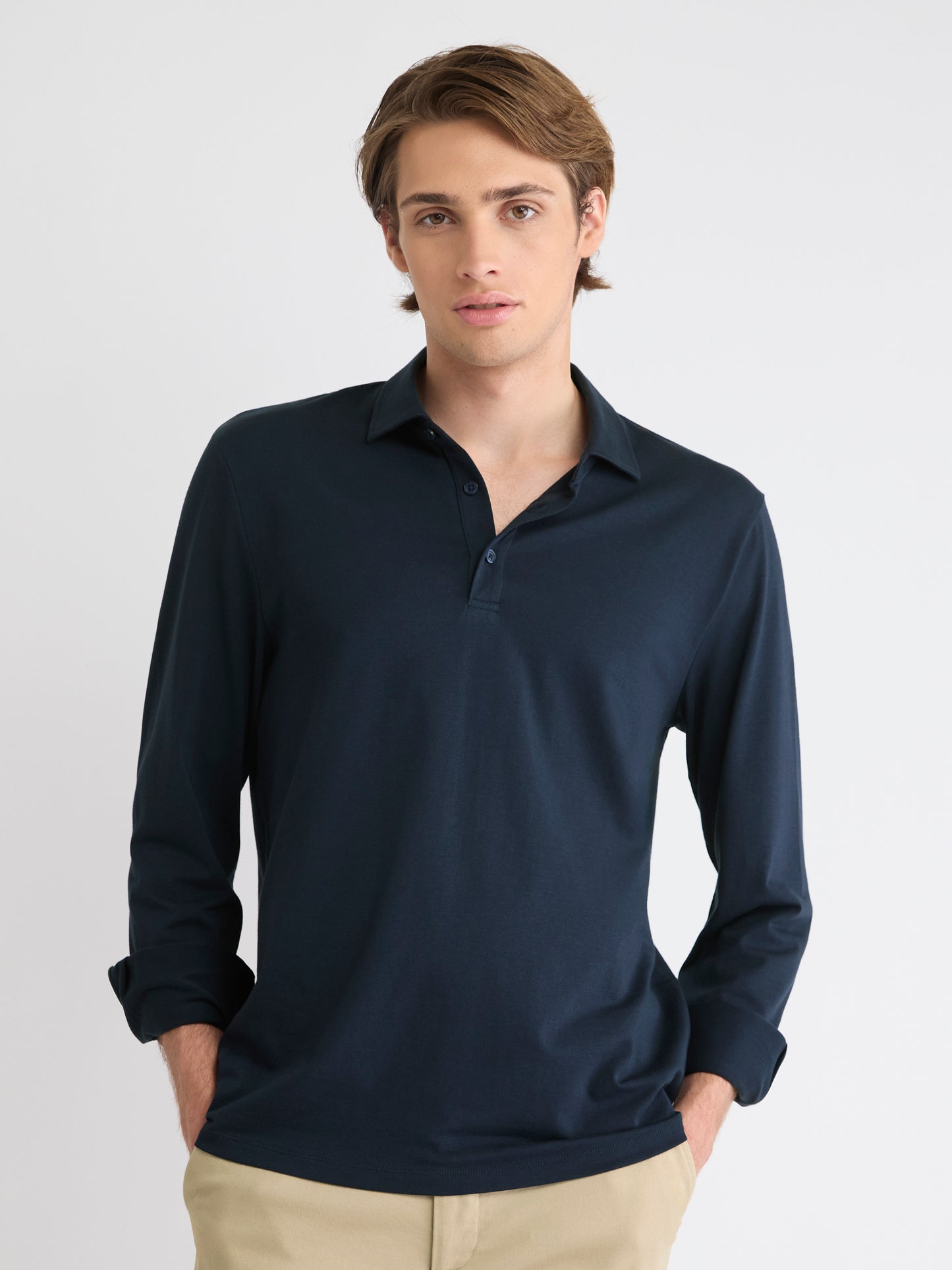 Long-Sleeve Supima (R) Cotton Polo
