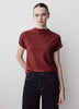 Extended-Sleeve Mock-Neck Textured Top