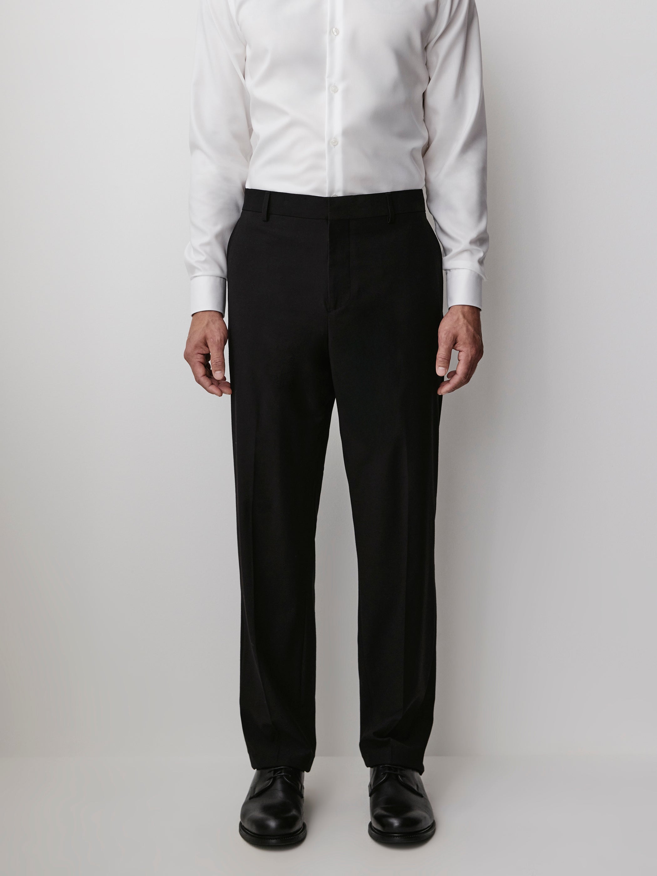 Straight Fit Wool Blend Pant