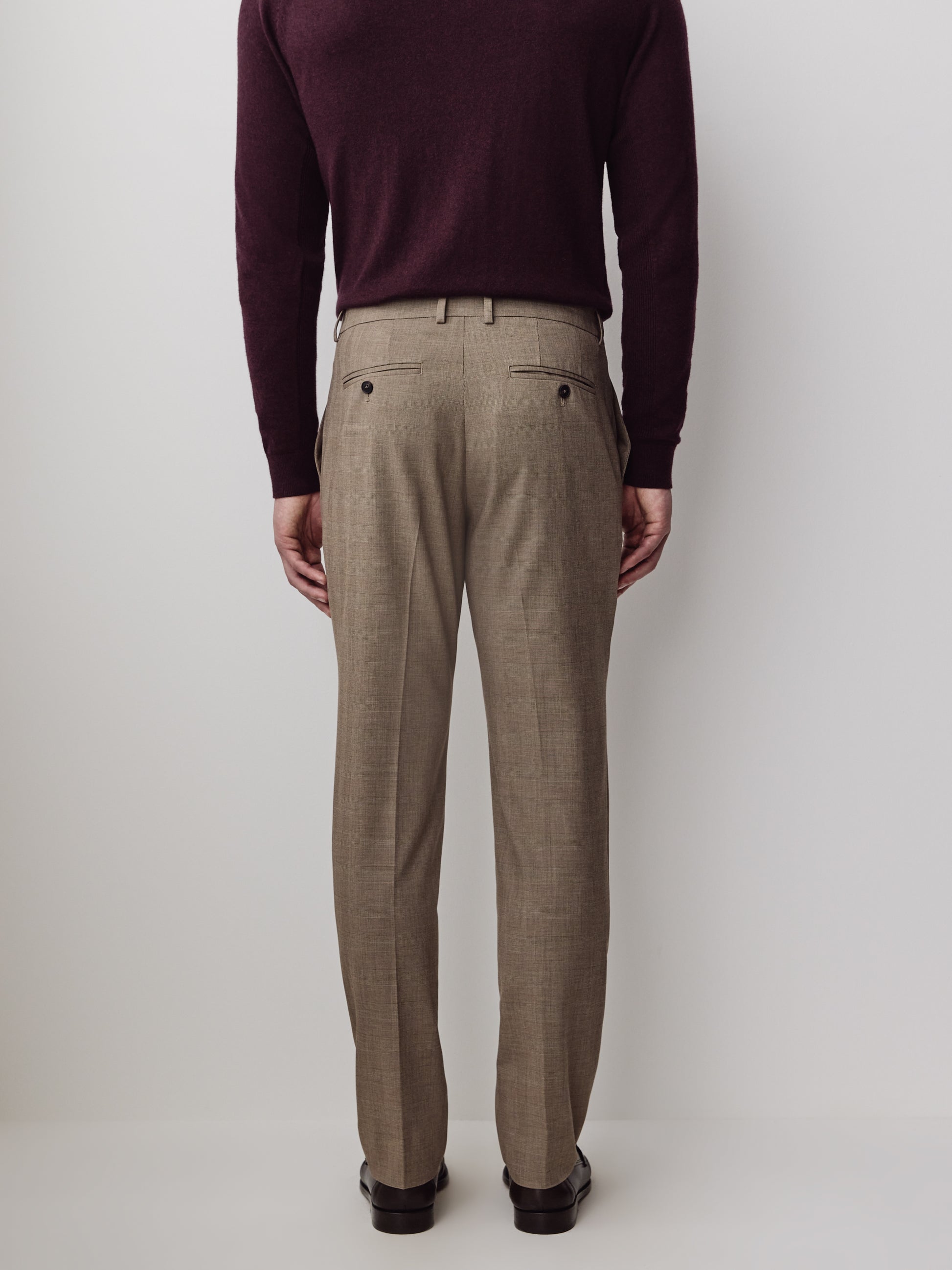 Slim Fit Wool Blend Prince of Wales Pant