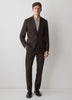 Slim Fit Dark Brown Brushed Twill Blazer
