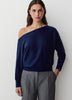 Long-Sleeve Off-the-Shoulder Merino-Wool Sweater