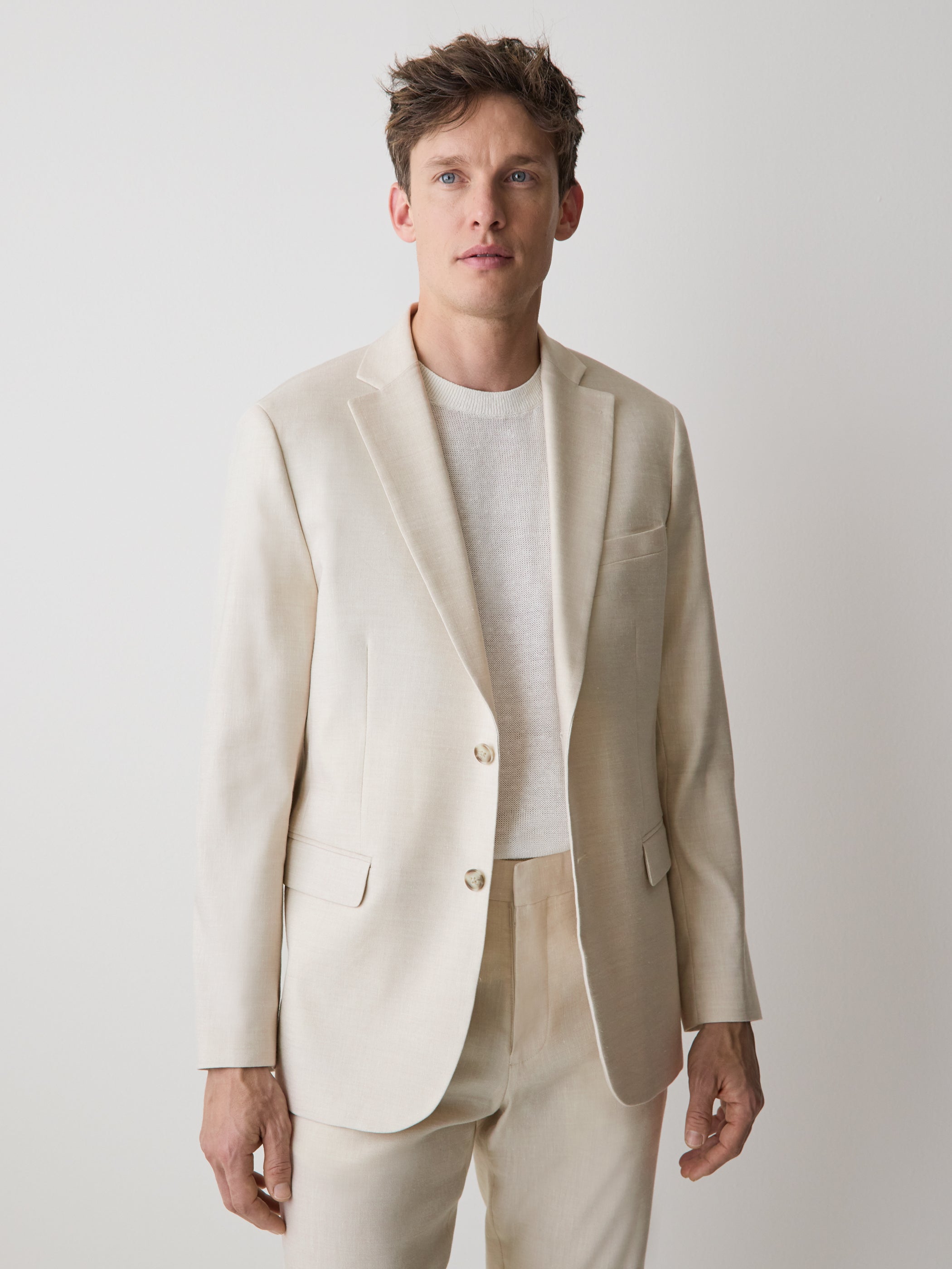 Tailored Fit Stretch Linen Blazer