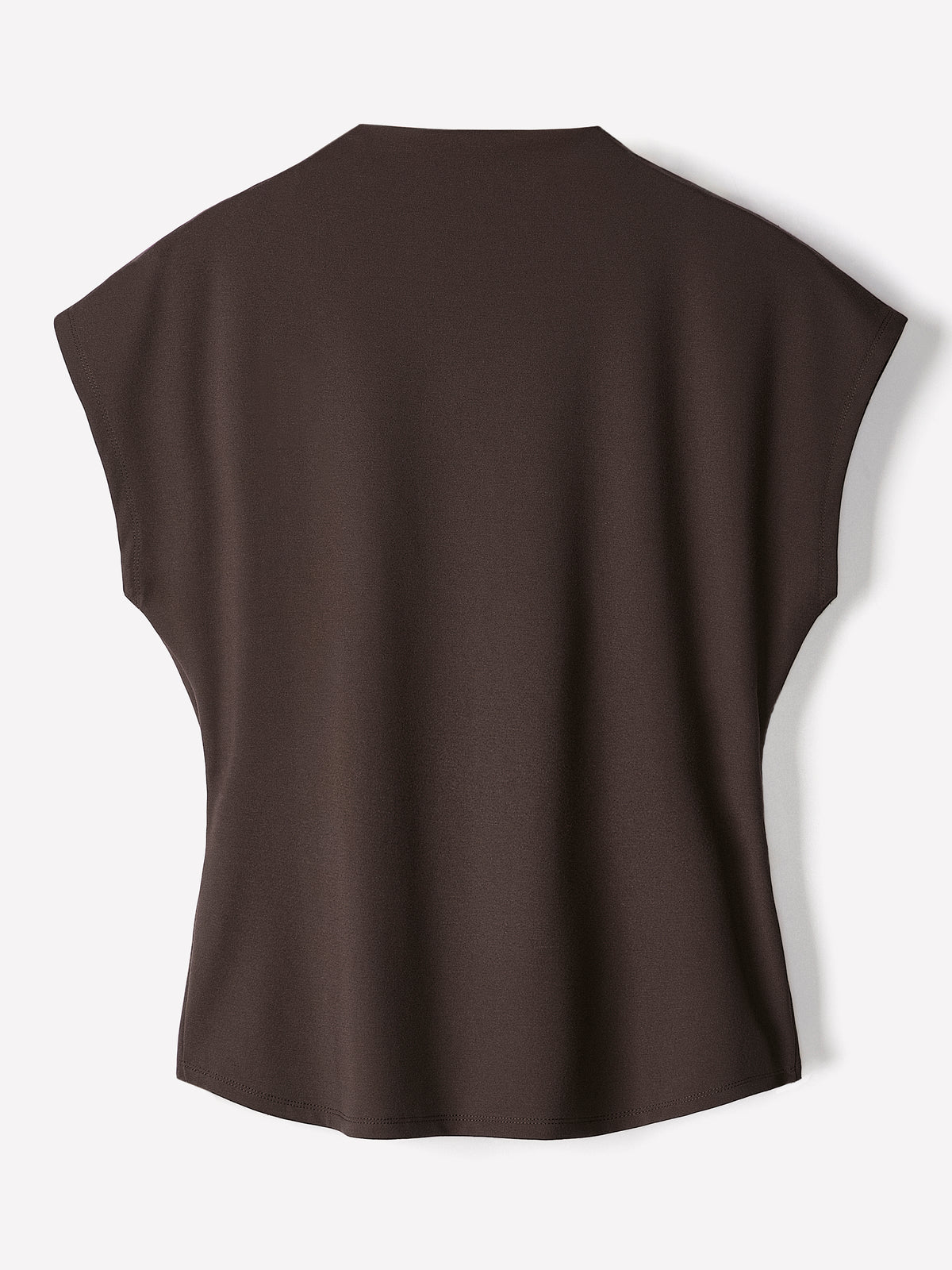 Extended-Sleeve Crew-Neck Draped Top
