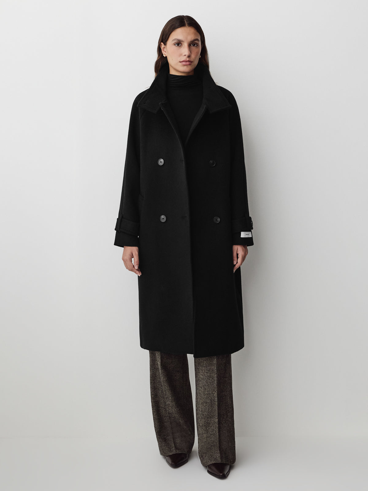 Classic Wool-Blend Double-Breasted Coat