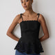 Woven Cotton Peplum Top