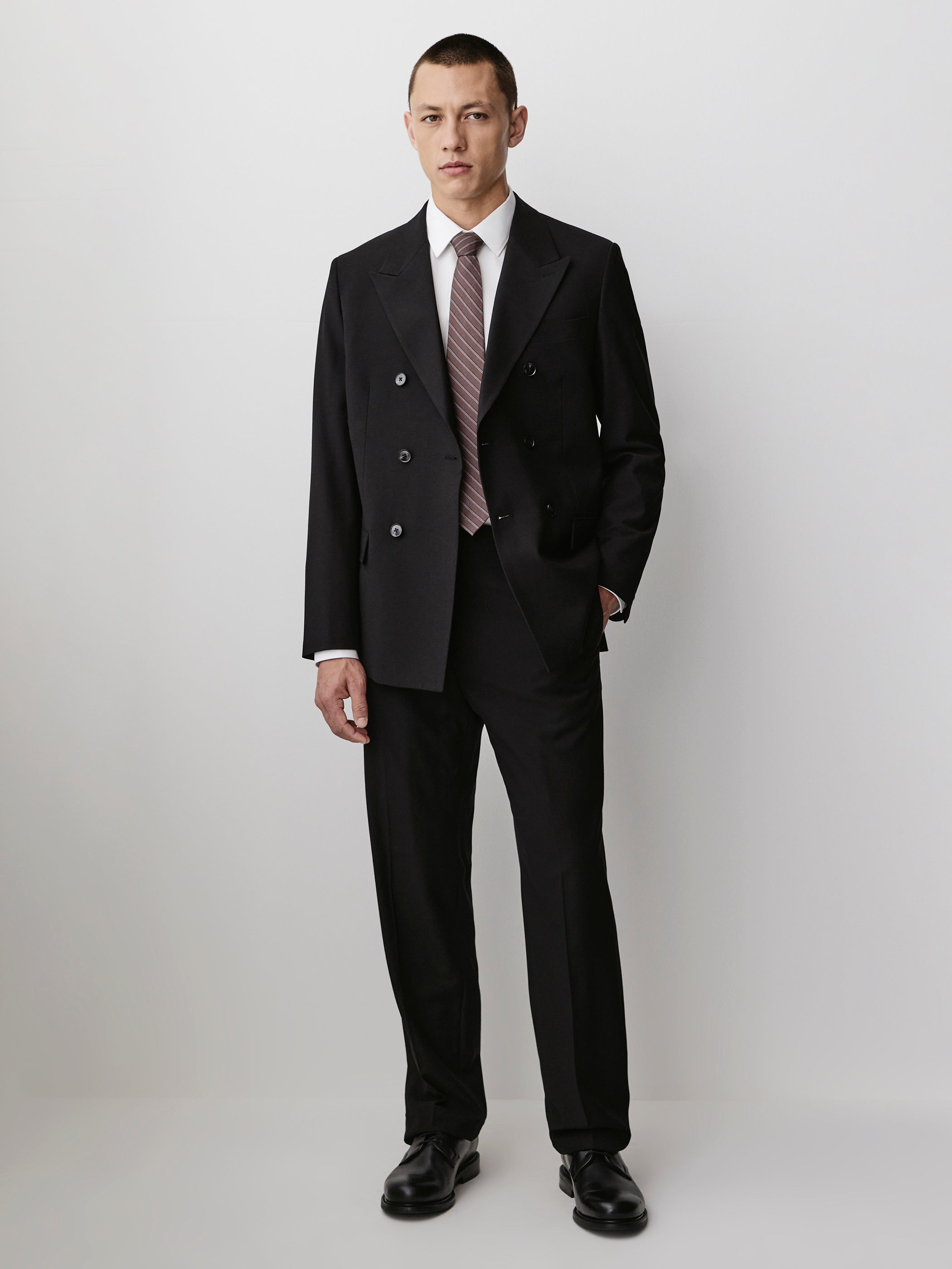 Straight Fit Wool Blend Pant