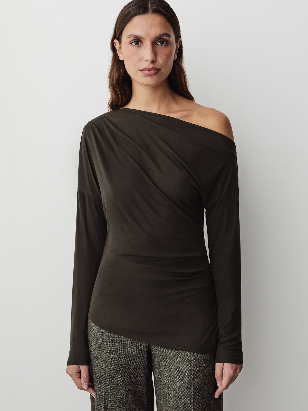 Off Shoulder Silk Blend Top