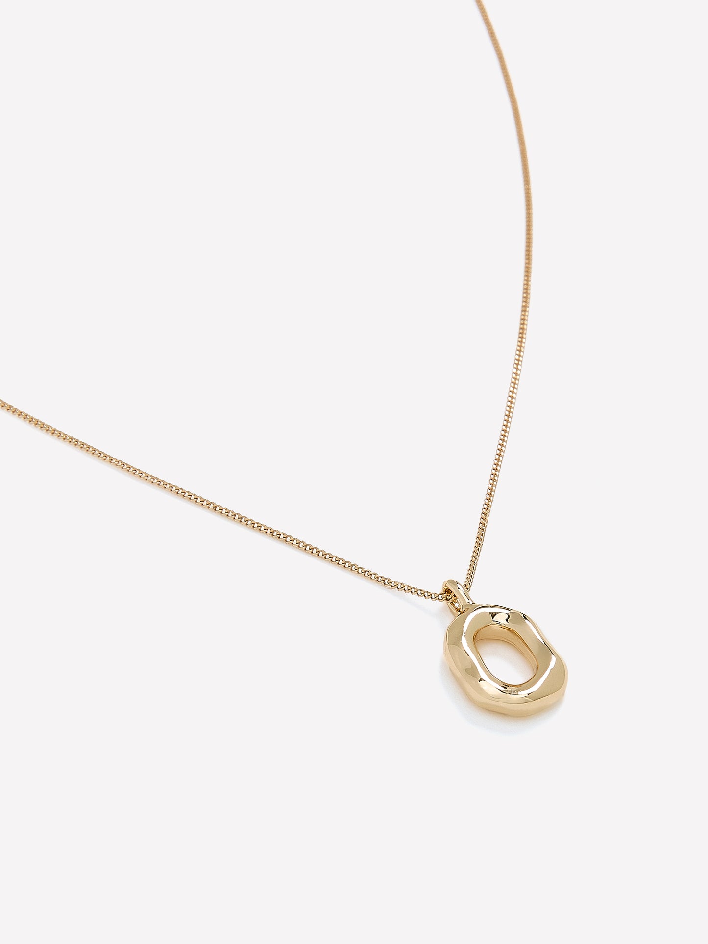 Necklace with Sculptural Metal Pendant