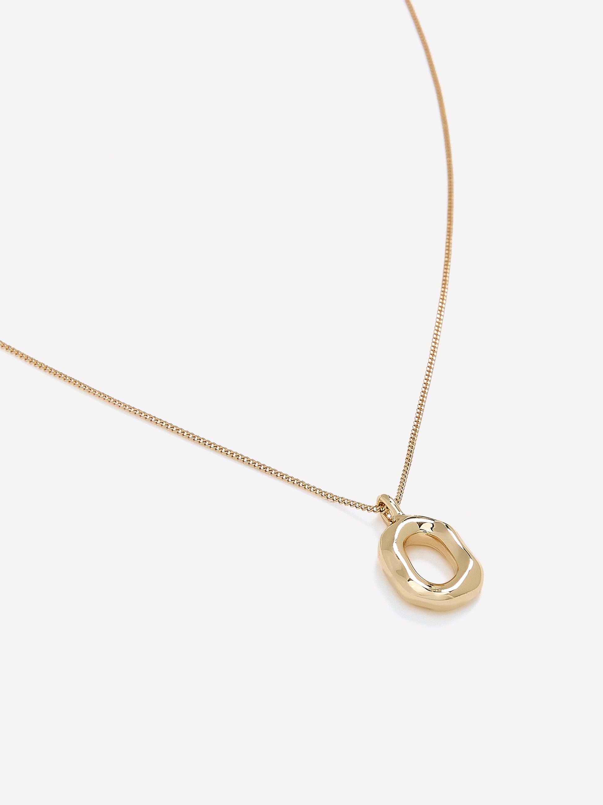 Necklace with Sculptural Metal Pendant