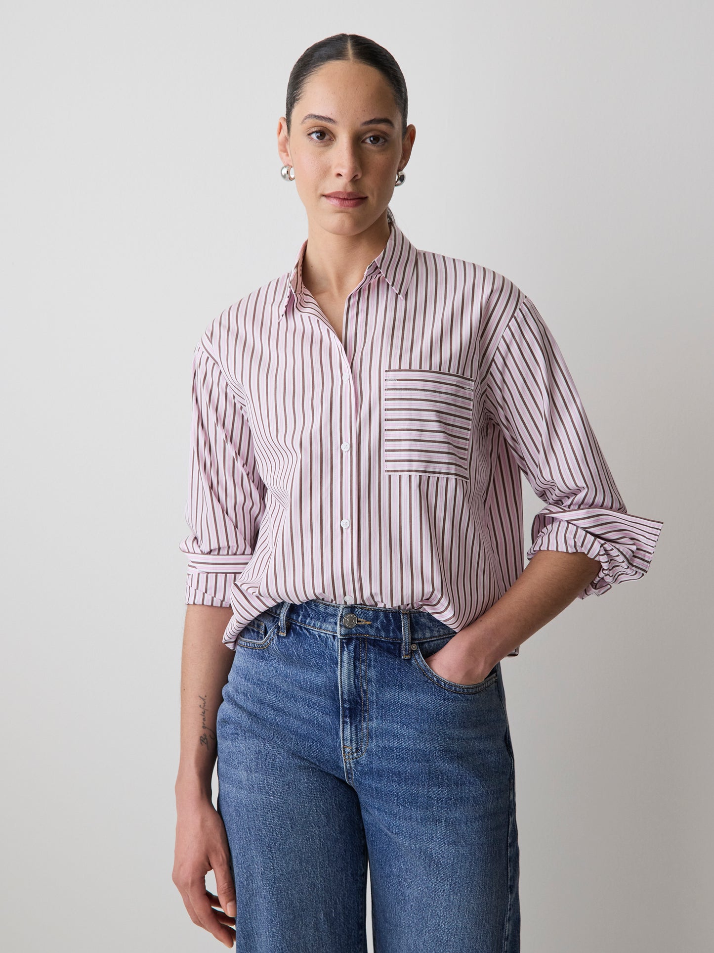 Striped Long-Sleeve Poplin Shirt