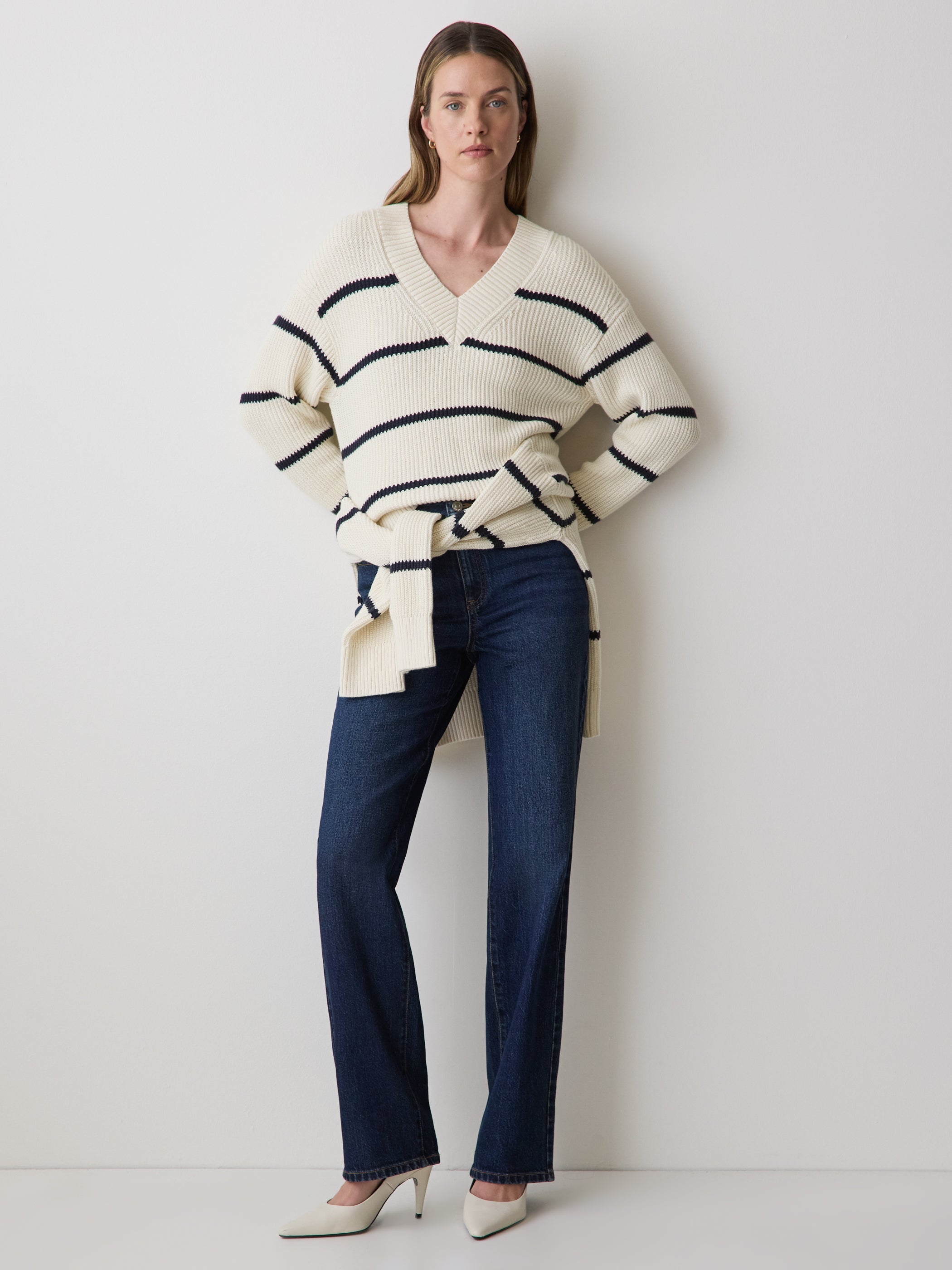 Long-Sleeve V-Neck Sweater