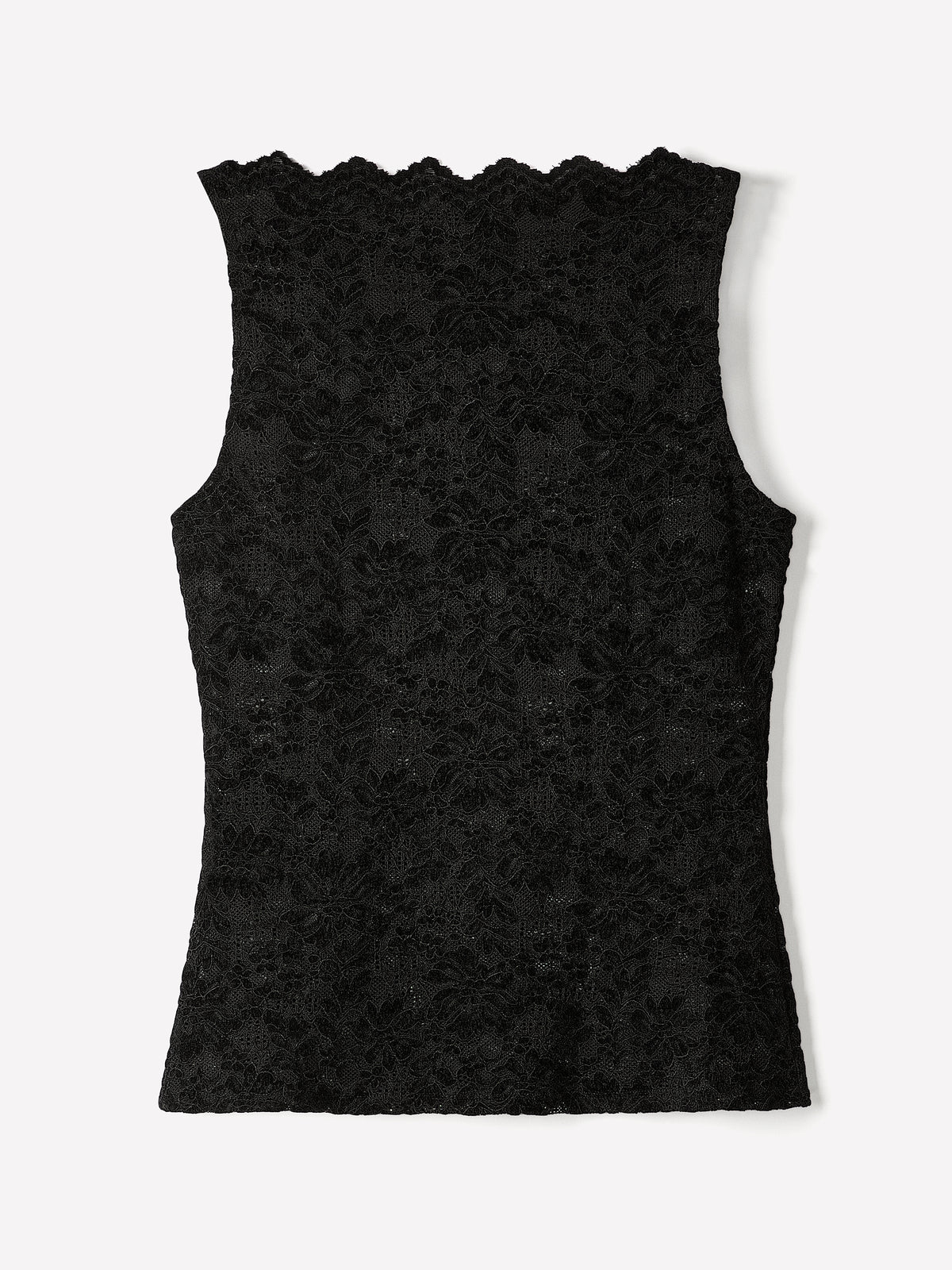Sleeveless Boat-Neck Lace Top