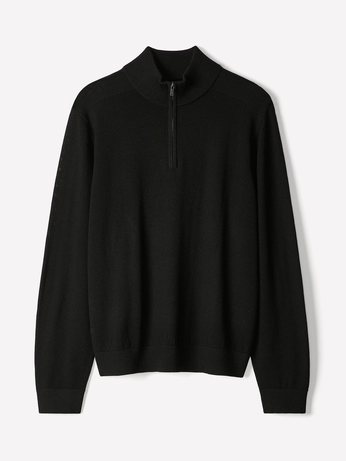 Merino-Wool Half-Zip Mock-Neck Sweater