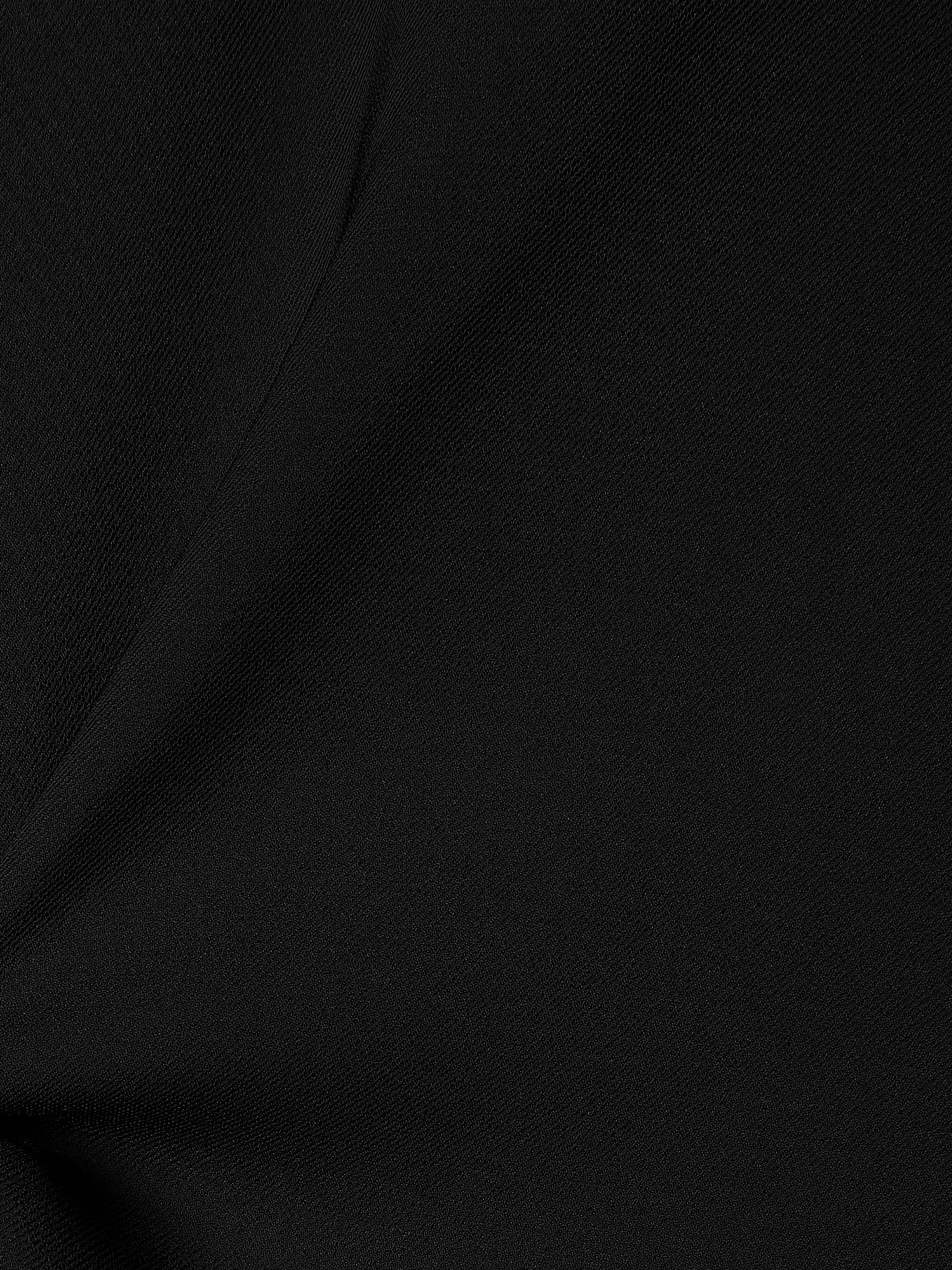 Robe Midi en Sergé à Manches Très Courtes et Col V