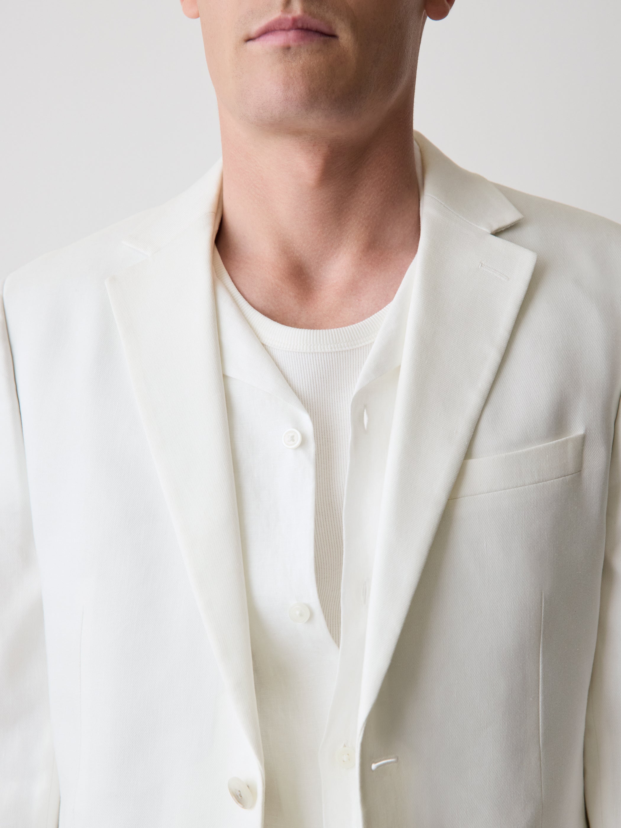 Woven Tailored Linen Blend Blazer