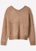 Long-Sleeve V-Neck Hairy Merino Sweater